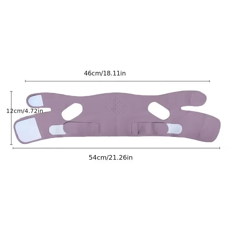 Overnight Face Lift Band with Graphene Fiber - Double Chin Reducer & Jawline Definer, Washable Reusable Beauty Strap 5 Sizes
